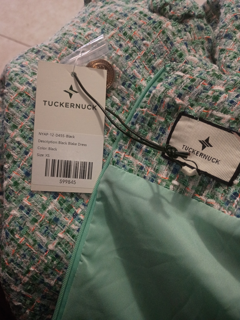 Tuckernuck Mint Tweed Mini Shift Dress - Picture 8 of 12